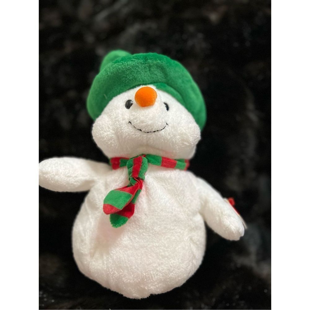 TY Pluffies SOFT MELTON THE SNOWMAN 9" Plush Stuffed Animal 2003 NEW